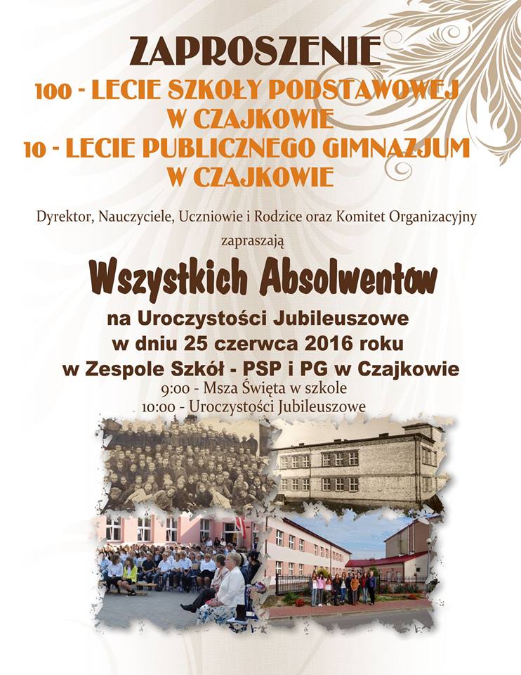 zaproszenie na 100-lecie szkoły